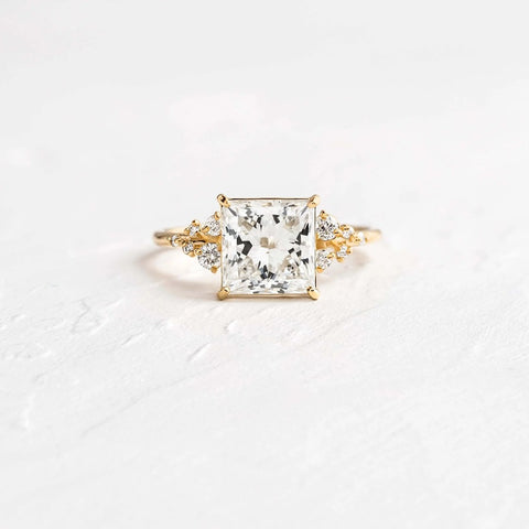 Princess Cut Vintage Moissanite Engagement Ring