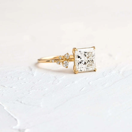 Princess Cut Vintage Moissanite Engagement Ring