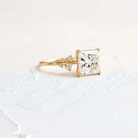 Princess Cut Vintage Moissanite Engagement Ring
