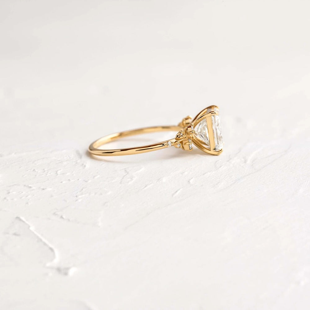 Princess Cut Vintage Moissanite Engagement Ring