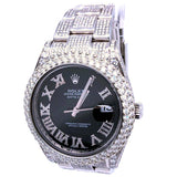 Fully Iced Out Moissanite Datejust Hip Hop Watch For Men's