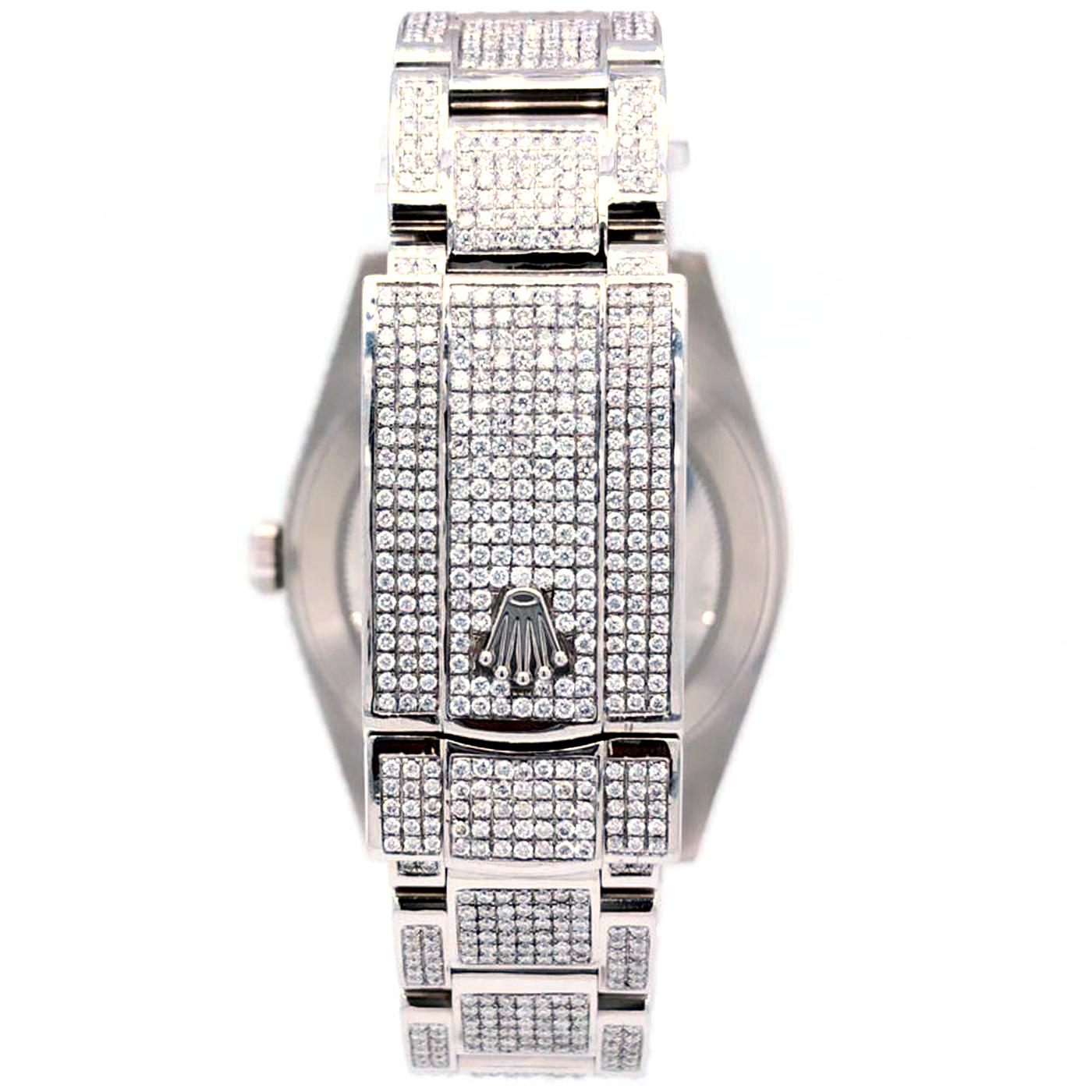Fully Iced Out Moissanite Datejust Hip Hop Watch For Men's