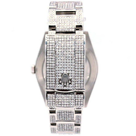 Fully Iced Out Moissanite Datejust Hip Hop Watch For Men's