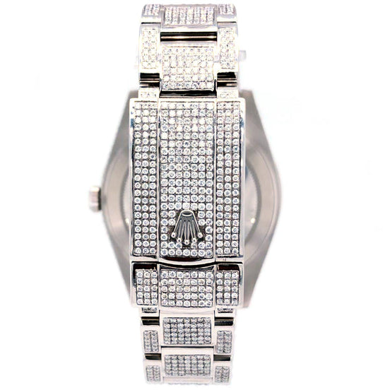 Fully Iced Out Moissanite Datejust Hip Hop Watch For Men's