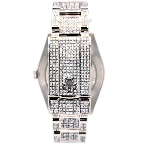 Fully Iced Out Moissanite Datejust Hip Hop Watch For Men's