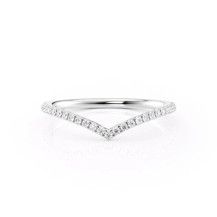 Chevron Style Round Cut Moissanite Eternity Band