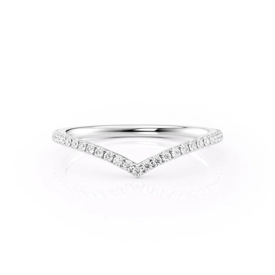 Chevron Style Round Cut Moissanite Eternity Band