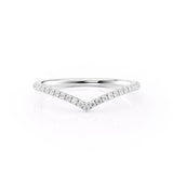Chevron Style Round Cut Moissanite Eternity Band