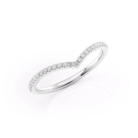 Chevron Style Round Cut Moissanite Eternity Band