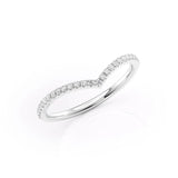 Chevron Style Round Cut Moissanite Eternity Band