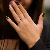 Round Cut Moissanite Diamond Chevron Style Wedding Band