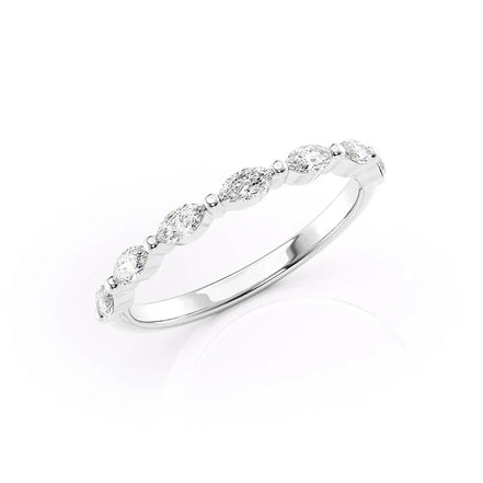 Marquise Cut Moissanite Wedding Proposal Band