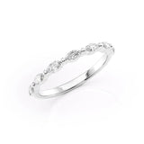 Marquise Cut Moissanite Wedding Proposal Band