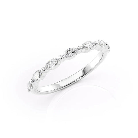 Marquise Cut Moissanite Wedding Proposal Band