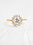 Round Cut Floral Halo Moissanite Engagement Ring
