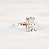 Radiant Cut Hidden Accent Moissanite Engagement Ring