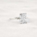 Radiant Cut Hidden Accent Moissanite Engagement Ring