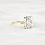 Radiant Cut Hidden Accent Moissanite Engagement Ring
