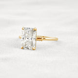Radiant Cut Hidden Accent Moissanite Engagement Ring