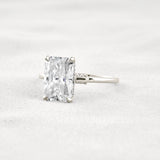 Radiant Cut Hidden Accent Moissanite Engagement Ring