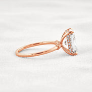 Radiant Cut Hidden Accent Moissanite Engagement Ring