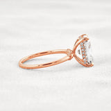 Radiant Cut Hidden Accent Moissanite Engagement Ring