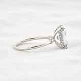 Radiant Cut Hidden Accent Moissanite Engagement Ring