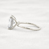 Radiant Cut Hidden Accent Moissanite Engagement Ring