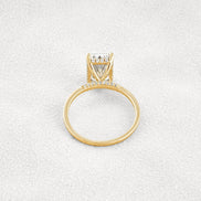 Radiant Cut Hidden Accent Moissanite Engagement Ring