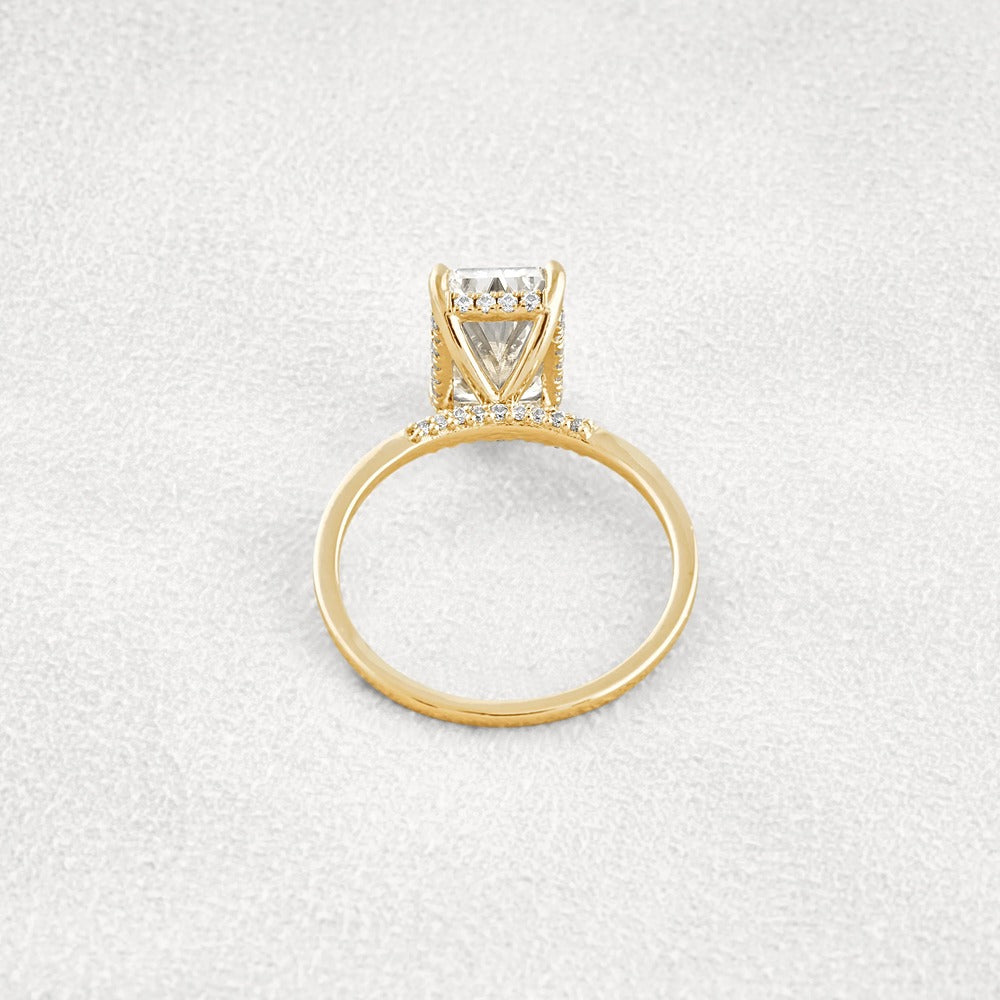 Radiant Cut Hidden Accent Moissanite Engagement Ring