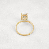 Radiant Cut Hidden Accent Moissanite Engagement Ring