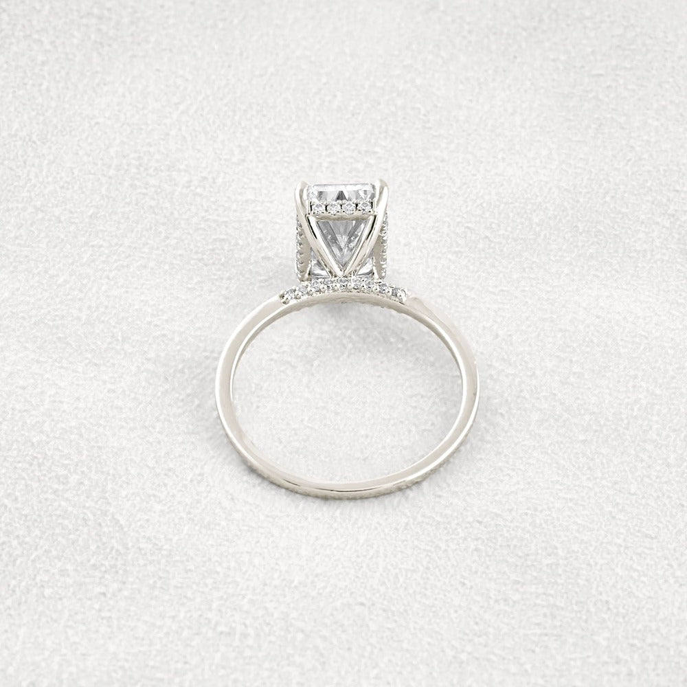 Radiant Cut Hidden Accent Moissanite Engagement Ring