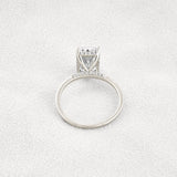 Radiant Cut Hidden Accent Moissanite Engagement Ring