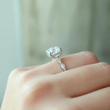 Hidden Halo Moissanite Cushion Cut Engagement Ring