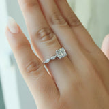 Hidden Halo Moissanite Cushion Cut Engagement Ring