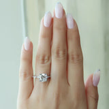 Hidden Halo Moissanite Cushion Cut Engagement Ring