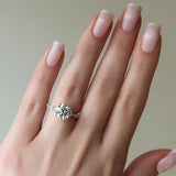 Round Cut Hidden Halo Moissanite Engagement Ring