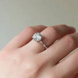 Round Cut Hidden Halo Moissanite Engagement Ring