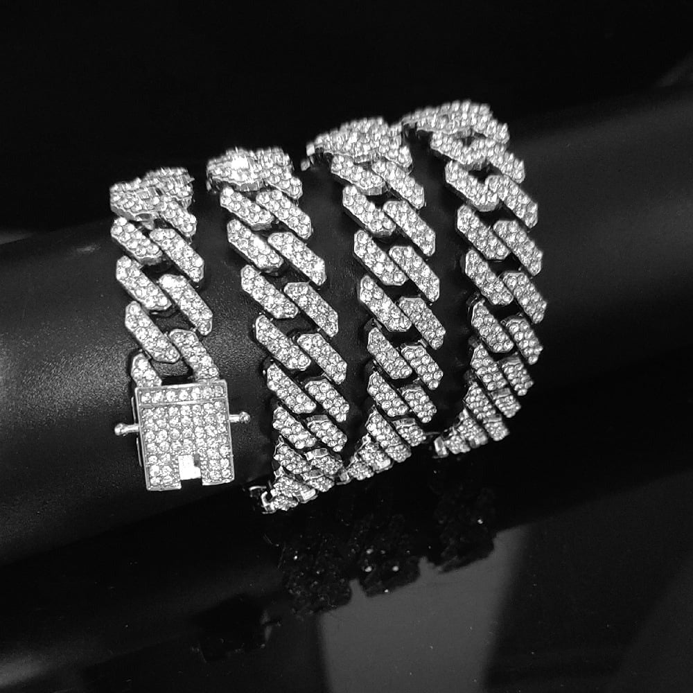 Round Cut Moissanite Diamond Hip Hop Jewelry Chain For Men's