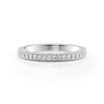VVS1 Clarity Moissanite Round Cut Wedding Band For Women