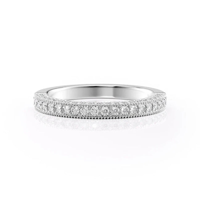 VVS1 Clarity Moissanite Round Cut Wedding Band For Women