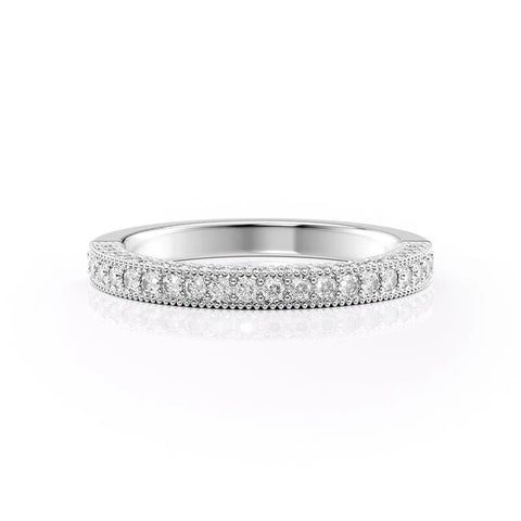 VVS1 Clarity Moissanite Round Cut Wedding Band For Women