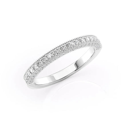 VVS1 Clarity Moissanite Round Cut Wedding Band For Women