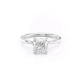Hidden Accent Moissanite Cushion Cut Ring