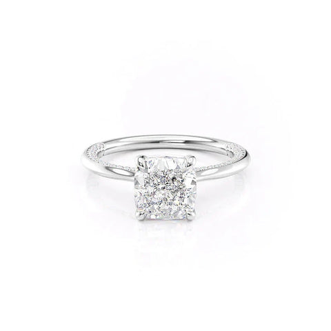 Hidden Accent Moissanite Cushion Cut Ring