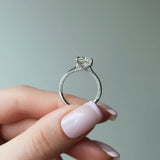 Hidden Accent Moissanite Cushion Cut Ring