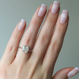 Hidden Accent Moissanite Cushion Cut Ring