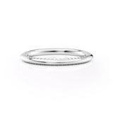 Round Cut Hidden Accent Moissanite Knife Edge Wedding Band