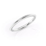 Round Cut Hidden Accent Moissanite Knife Edge Wedding Band