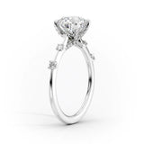 Hidden Accent D Color Moissanite Pear Cut Diamond Ring